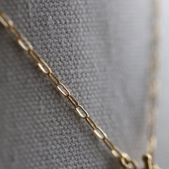 10K Gold Vermeil - Pearl Toggle Paperclip Chain Necklace - Picture 12 of 12